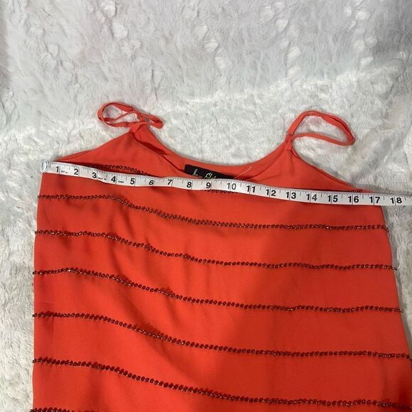 Sam Edelman Women's Rhinestone Spaghetti Strap Tank Tops Orange Size Small - Picture 10 of 12